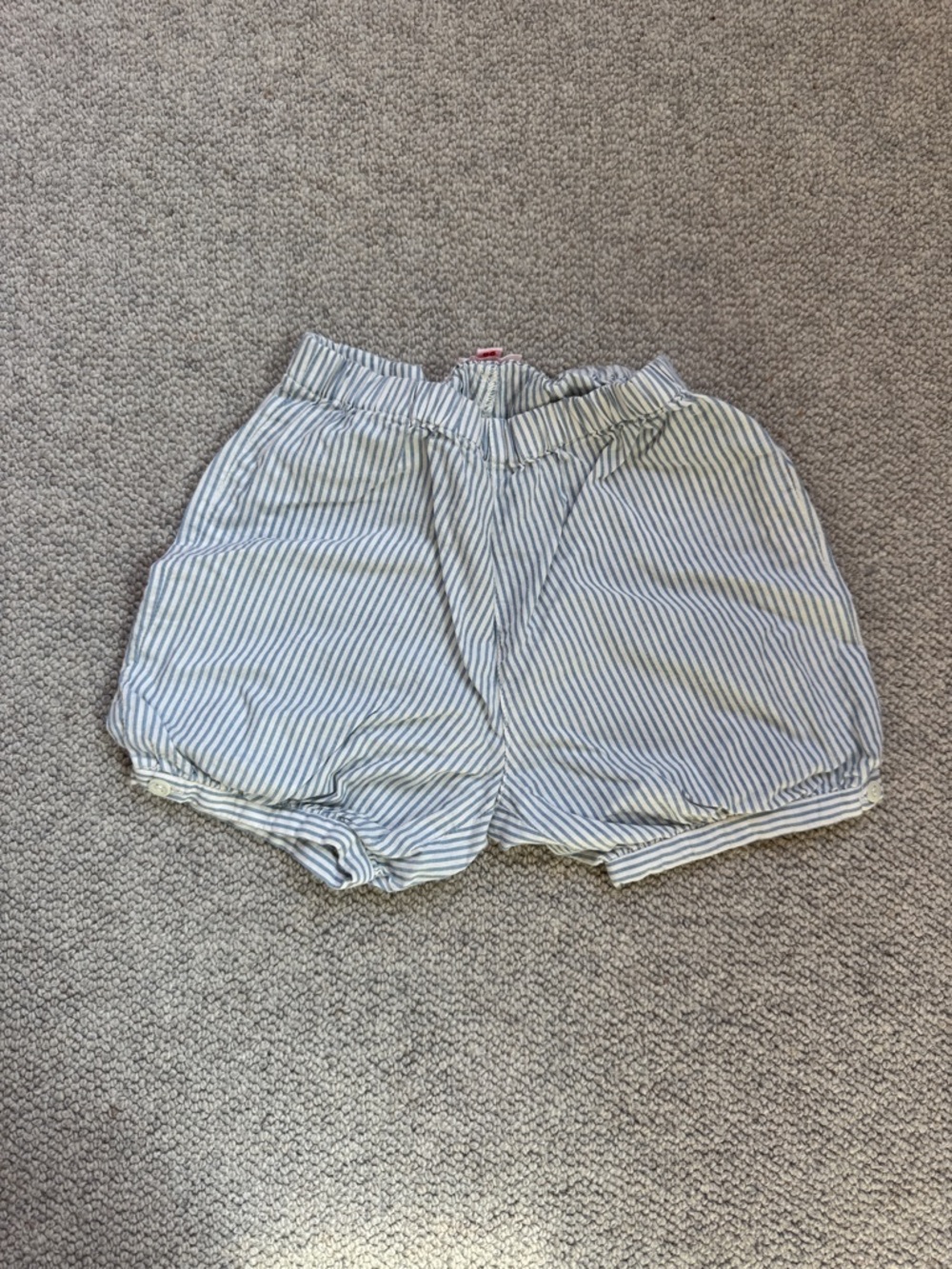 Striped Blue and White Kids Bubble Shorts